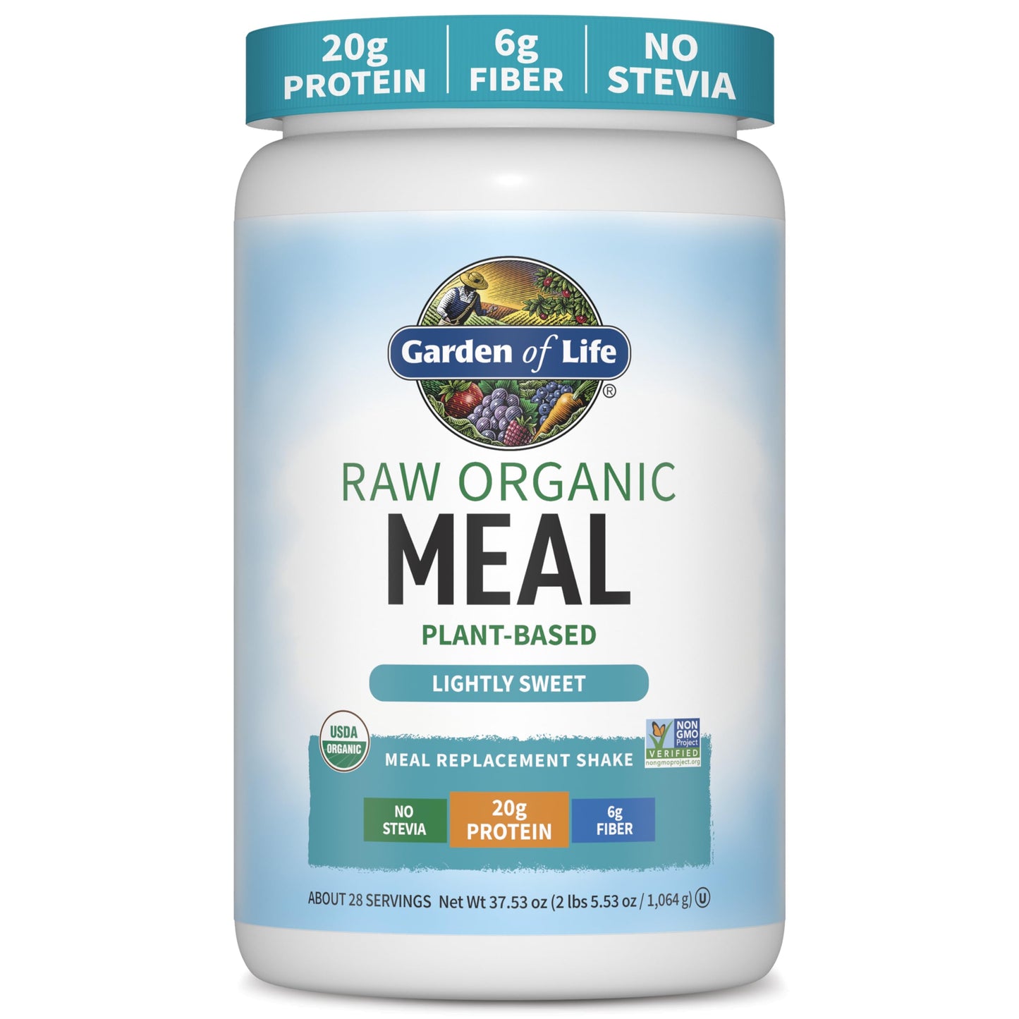 Garden of Life Meal Replacement Shakes, Vegan Raw Organic Protein Powder, Vanilla Protein Powder with Plant Based Pea Protein, Sprouts, Greens, Probiotics, Dairy Free 28 Servings