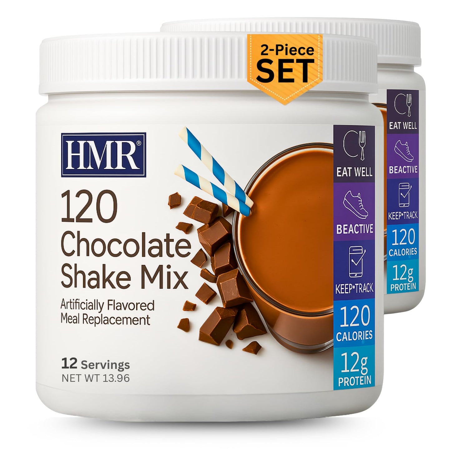 HMR 120 Chocolate Shake Meal Replacement Powder | Chocolate Shake Mix to Support Healthy Weight Loss | 12g of Protein | Nutritional Drink | Low Calorie Food | 12 Servings