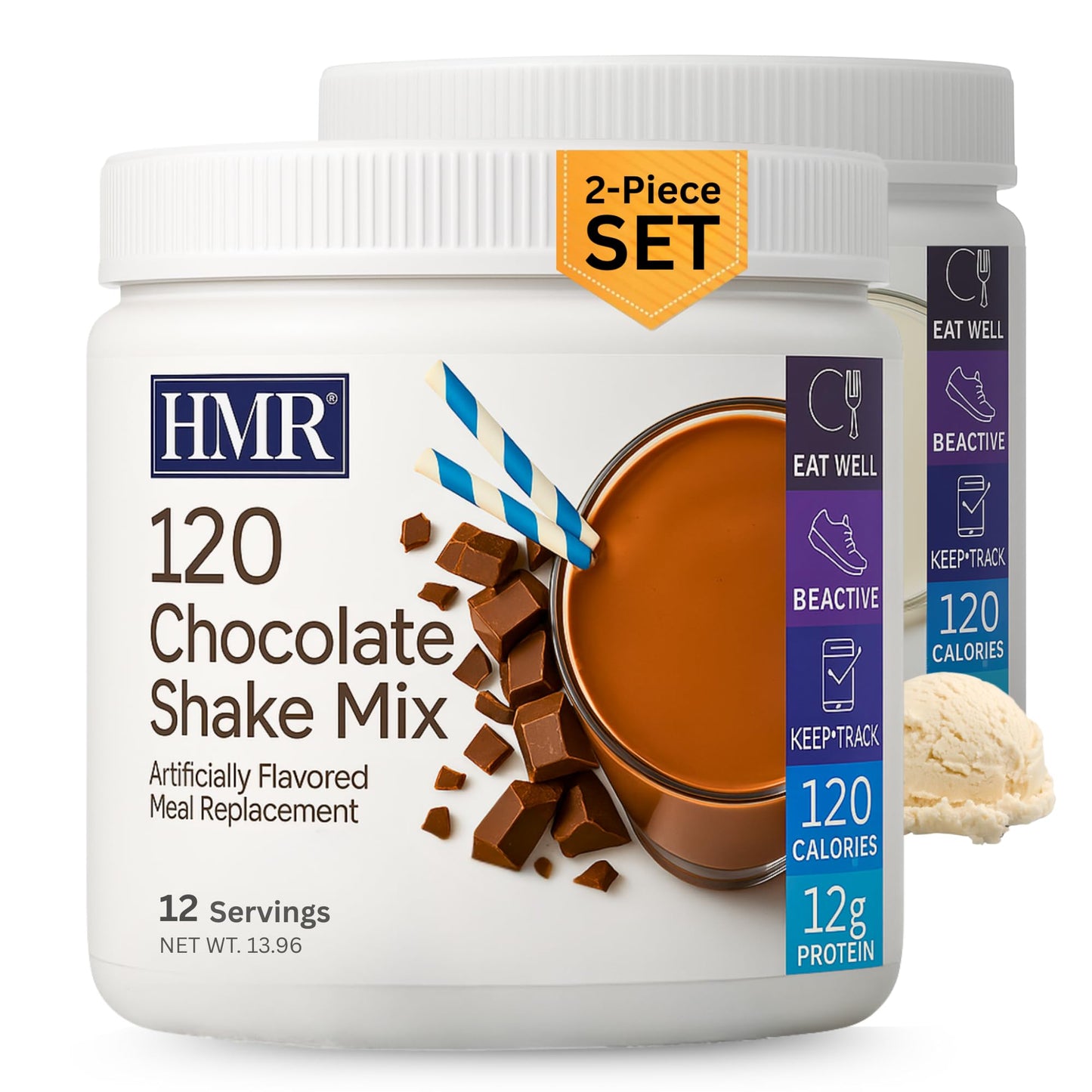 HMR 120 Chocolate Shake Meal Replacement Powder | Chocolate Shake Mix to Support Healthy Weight Loss | 12g of Protein | Nutritional Drink | Low Calorie Food | 12 Servings
