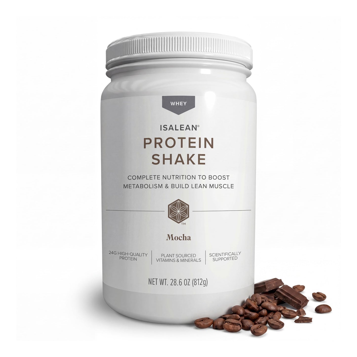 IsaLean Protein Shake - Complete Nutrition for Maintaining Healthy Weight & Lean Muscle Growth Enhanced with MCT Oil - 24 Vitamins & Minerals - 28.1 oz - 14 Meal Canister - Creamy Chocolate