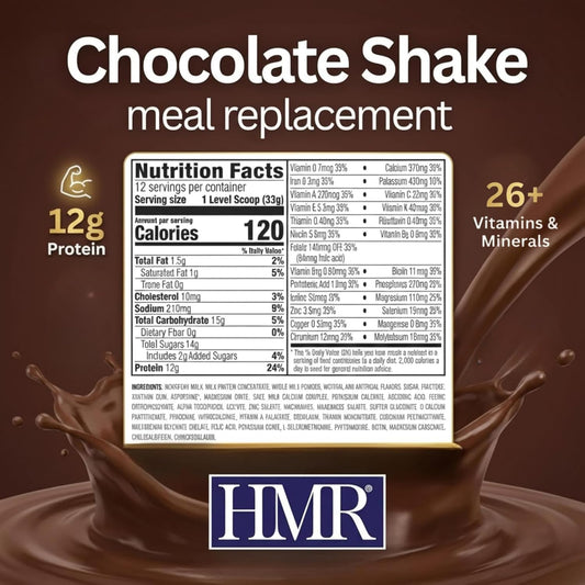 HMR 120 Chocolate Shake Meal Replacement Powder | Chocolate Shake Mix to Support Healthy Weight Loss | 12g of Protein | Nutritional Drink | Low Calorie Food | 12 Servings