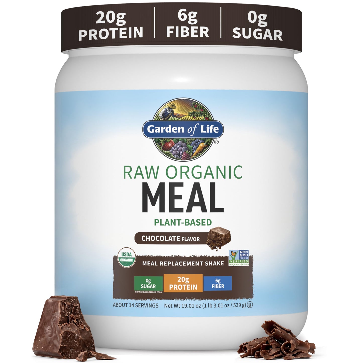Garden of Life Meal Replacement Shakes, Vegan Raw Organic Protein Powder, Vanilla Protein Powder with Plant Based Pea Protein, Sprouts, Greens, Probiotics, Dairy Free 28 Servings
