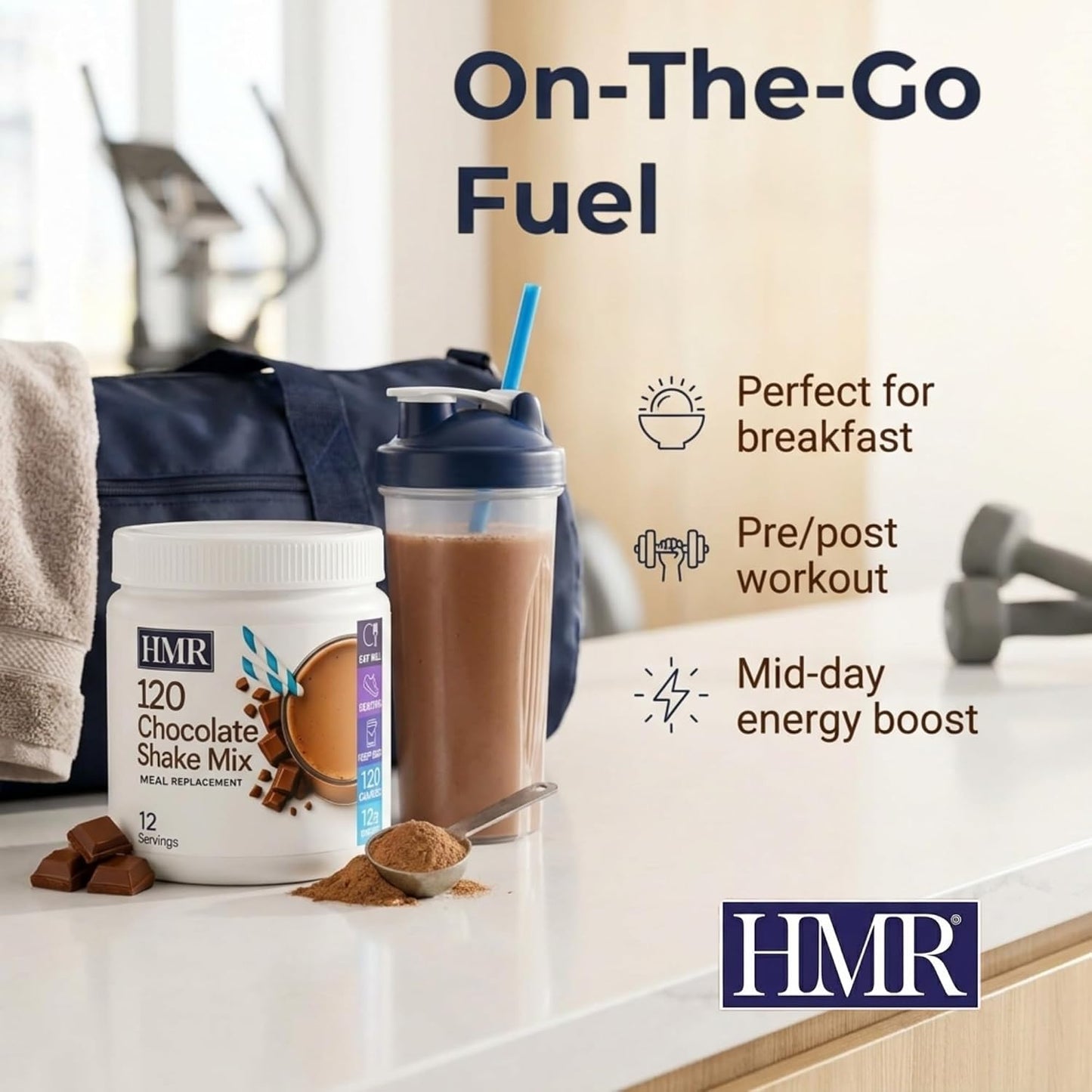 HMR 120 Chocolate Shake Meal Replacement Powder | Chocolate Shake Mix to Support Healthy Weight Loss | 12g of Protein | Nutritional Drink | Low Calorie Food | 12 Servings