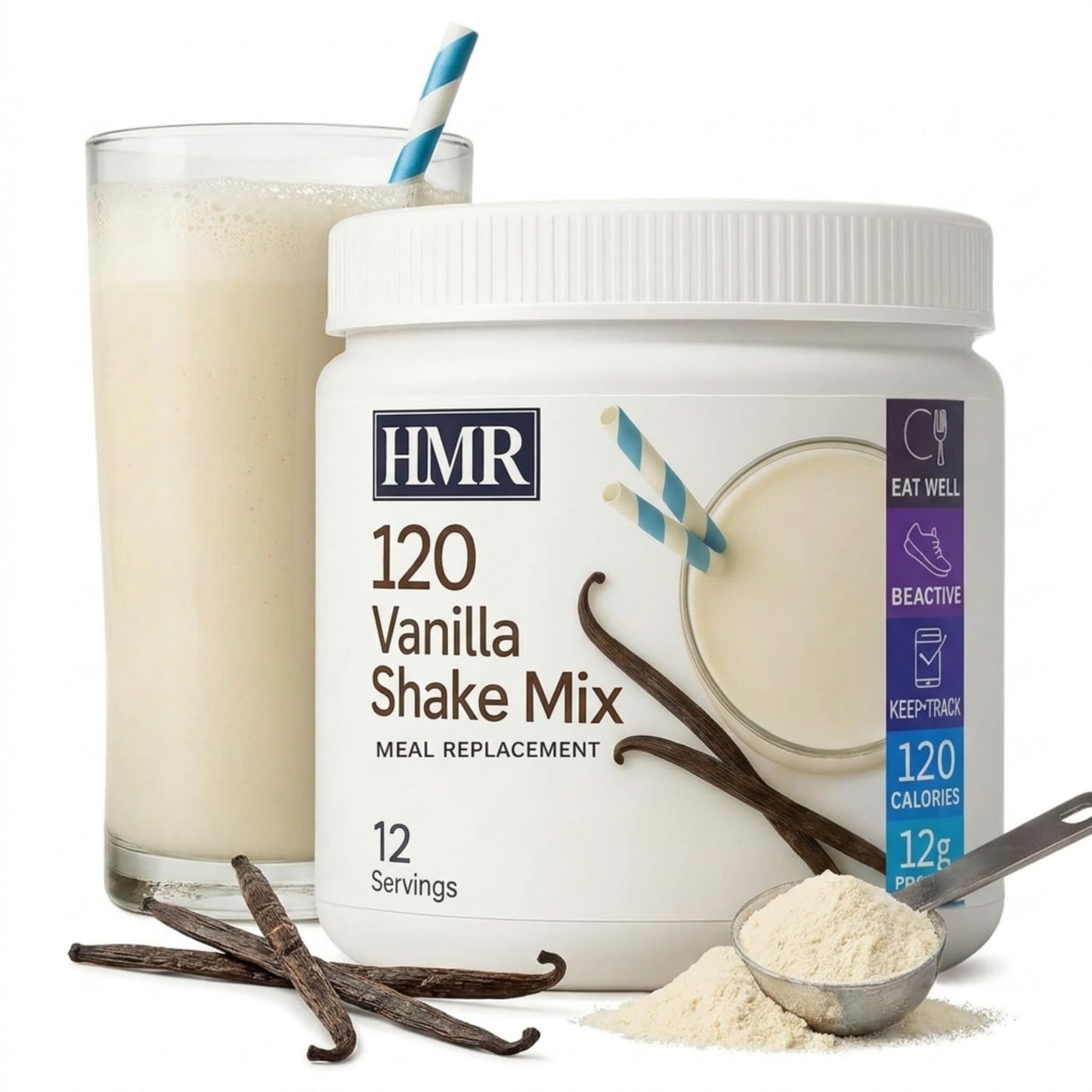 HMR 120 Chocolate Shake Meal Replacement Powder | Chocolate Shake Mix to Support Healthy Weight Loss | 12g of Protein | Nutritional Drink | Low Calorie Food | 12 Servings